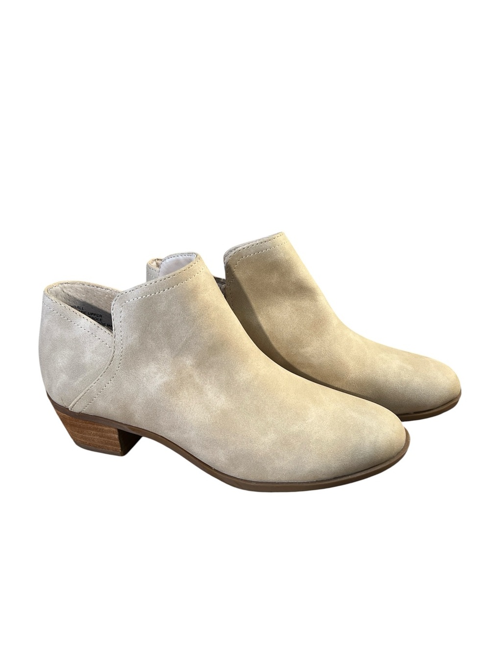 crown & ivy Taupe Suede Ankle‎ Booties Side Zipper